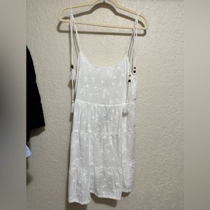 White linen mini dress